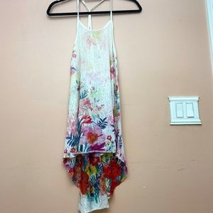 White dress with flowers